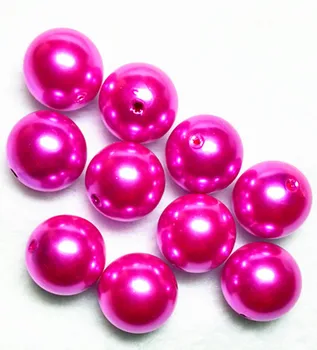 

(choose size) 6mm/8mm/10mm/12mm/14mm/16mm/18mm/23mm/25mm hot pink color Acrylic Pearl Beads#10