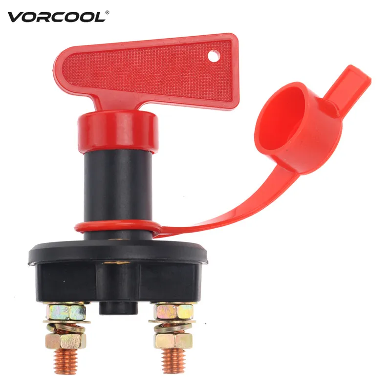 

VORCOOL DC 12V-24V Vehicle Auto Car Truck Boat Battery Isolator Disconnect Cut Off Switch with Removable Key (Black+Red)
