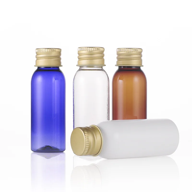 

3pcs 30ml round shoulder gold aluminum cover bottle Pure dew bottle Sub-bottle Empty bottle cosmetic packaging wholesale BQ178