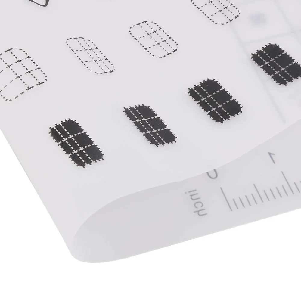 Складной для практики дизайна ногтей силиконовый коврик для окрашивания коврик для полировки наклейка направляющая для стемпинга печать дисплей передачи покрытия инструменты для палитры