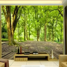 Пользовательские 3D обои Гостиная Спальня ТВ Задний план нетканых стен пастырской лес природа пейзаж обои