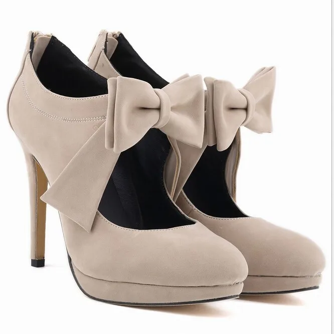 Модная стильная обувь; женская обувь для ночного клуба с бархатным бантом на высоком каблуке; обувь на молнии; большие размеры; w883