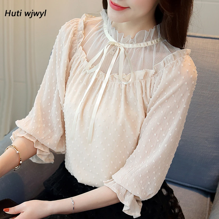 2018 ropa de las de gasa Blusa de encaje de ganchillo femenino elegante camisas Blusas Tops camisa blanca Blusas slim fit superior| Blusas y camisas| - AliExpress