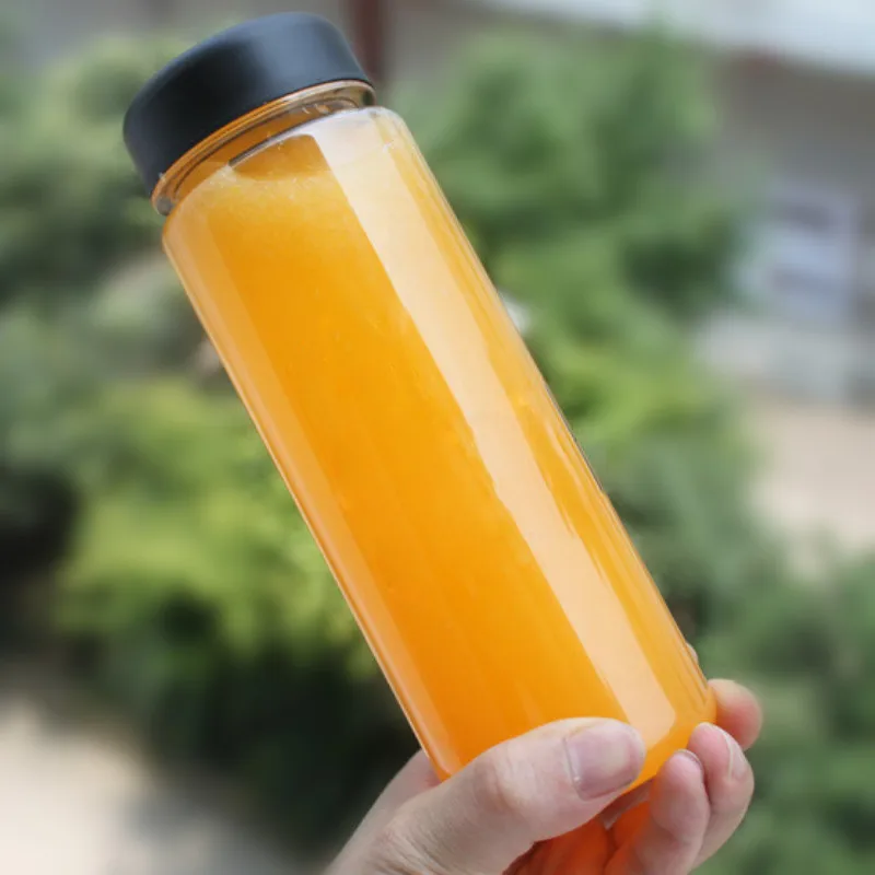 1 шт. 500 мл пластиковая Спортивная прозрачная бутылка для фруктов лимонный сок легко питьевая вода с английскими буквами