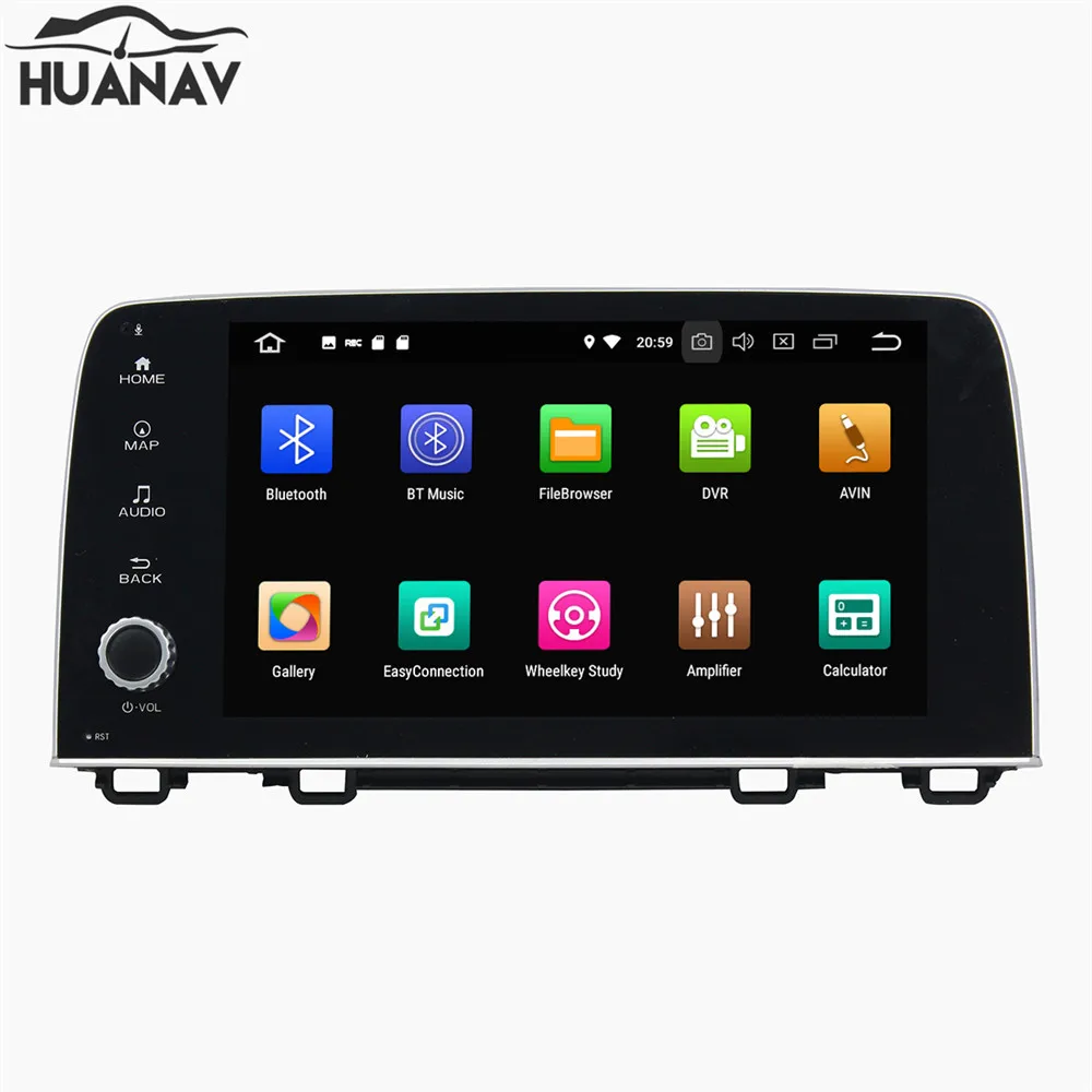 Cheap HUANVA Android 8.0 CD DVD Player GPS navigation For Honda CRV 2017 2018 multimedia player tape recorder 8-Core navi Audio maps 2