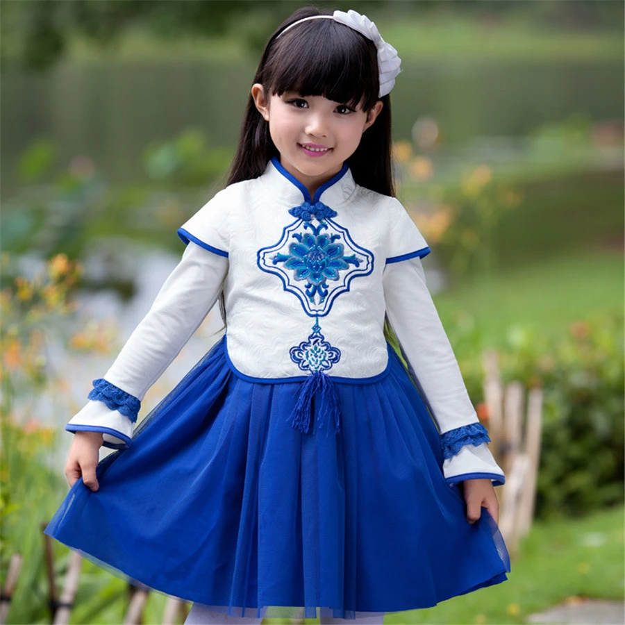 blue and white traditional outfits