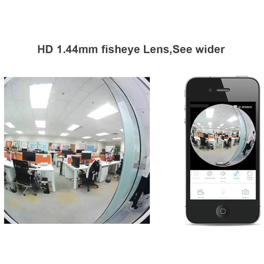 1080P HD Wifi камера рыбий глаз 360 градусов панорамная 2 0 МП ночного видения