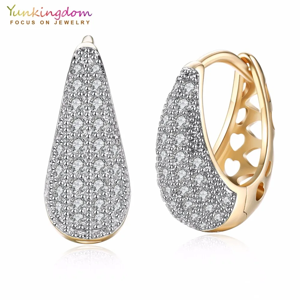 

Yunkingdom Water Drop Design Circle Hoop Earrings for Women Elegant Fashion Gold Color Earring LPK5137