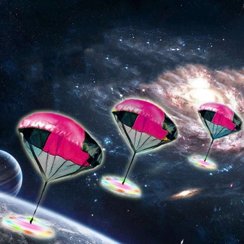

Mini Hand Throwing Flash Light Parachute UFO Toys Kid Outdoor Public Park Sports