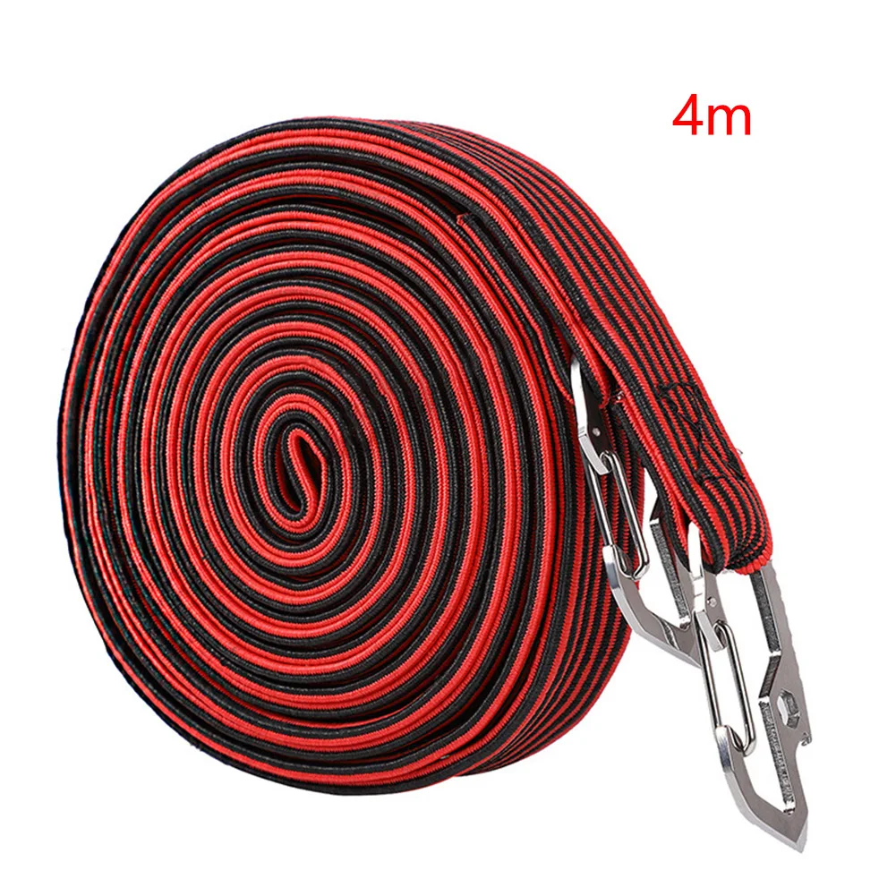 

2/4m Elastic Tie Bungee Rope Fixed Stacking Outdoor Bike Motorcycle Riding Cycling With Hook Bicycle Bandage Luggage Banding