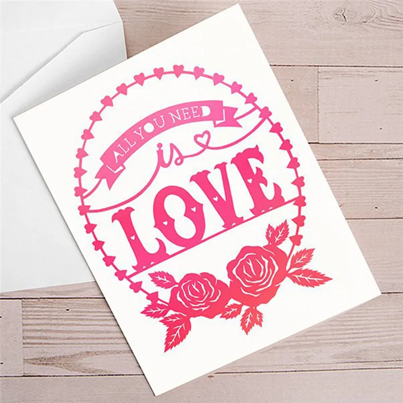 

YaMinSanNiO Papercut All You Need Is Love Dies Floral Wreath Metal Cutting Dies New 2019 Dies Scrapbooking Paper Craft Die Cut