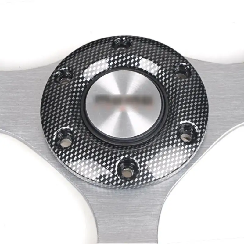 

Mayitr 1 set 12"/315mm PU Leather Durable Sport Racing Steering Wheel + Horn Button Carbon Fiber Look