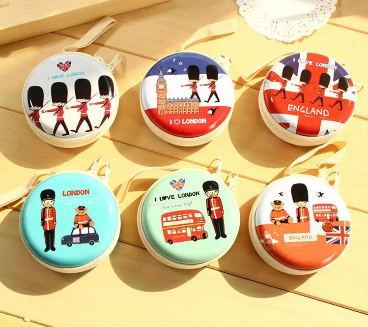

Free ship!1lot=12pc!British Royal Police round Steel coin Box purse / tin box/earphone storage bag/small wallet/pencil case