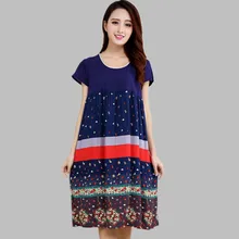 Women sleepwear casual cotton soft night dress loose long shirt women’s night elegant print nightgowns female sleepshirts A193