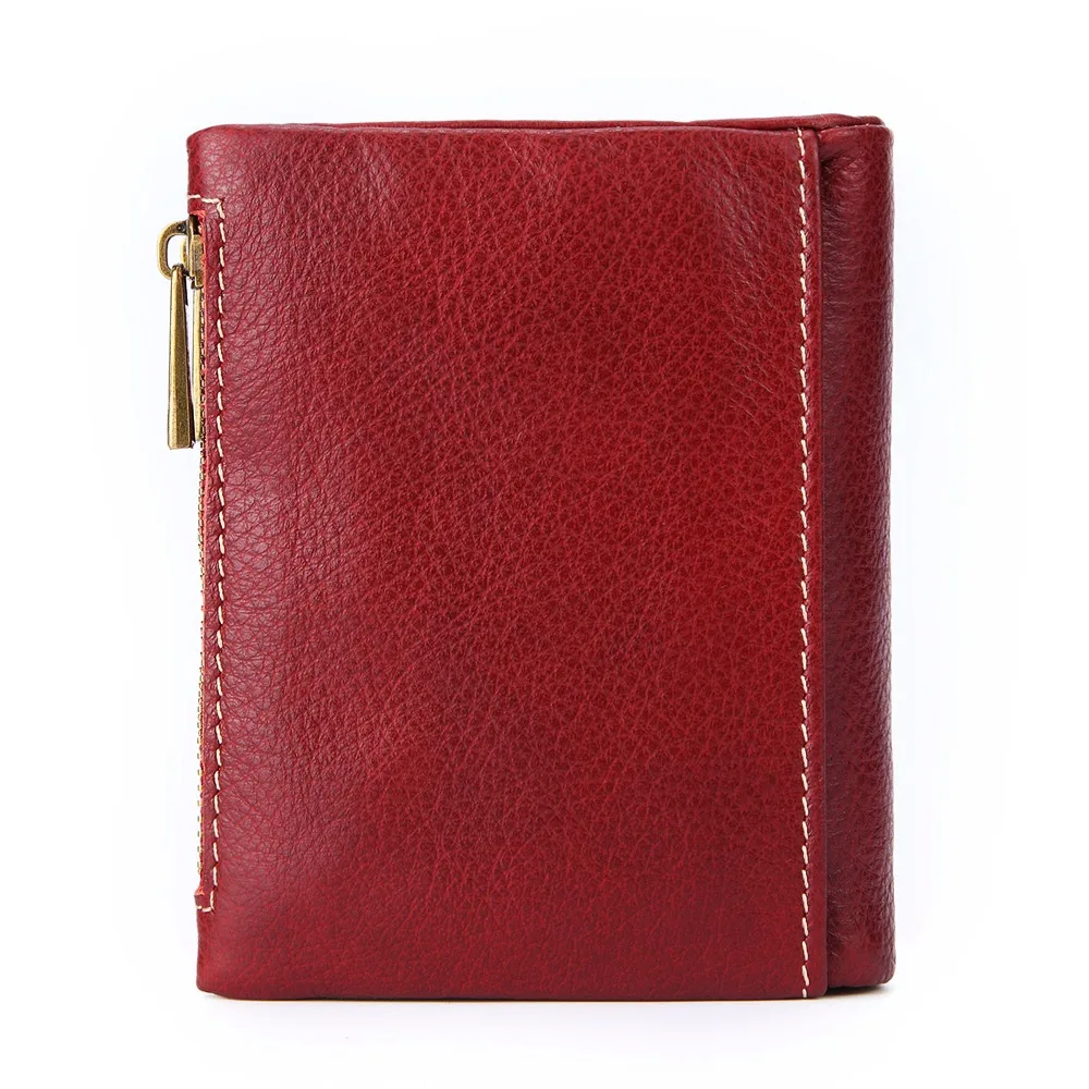 Pаспродажа Muurdde, Женский кошелек из натуральной кожи, женские короткие кошельки, двойная молния, кошелек для монет, маленький ID держатель для карт, сумк...