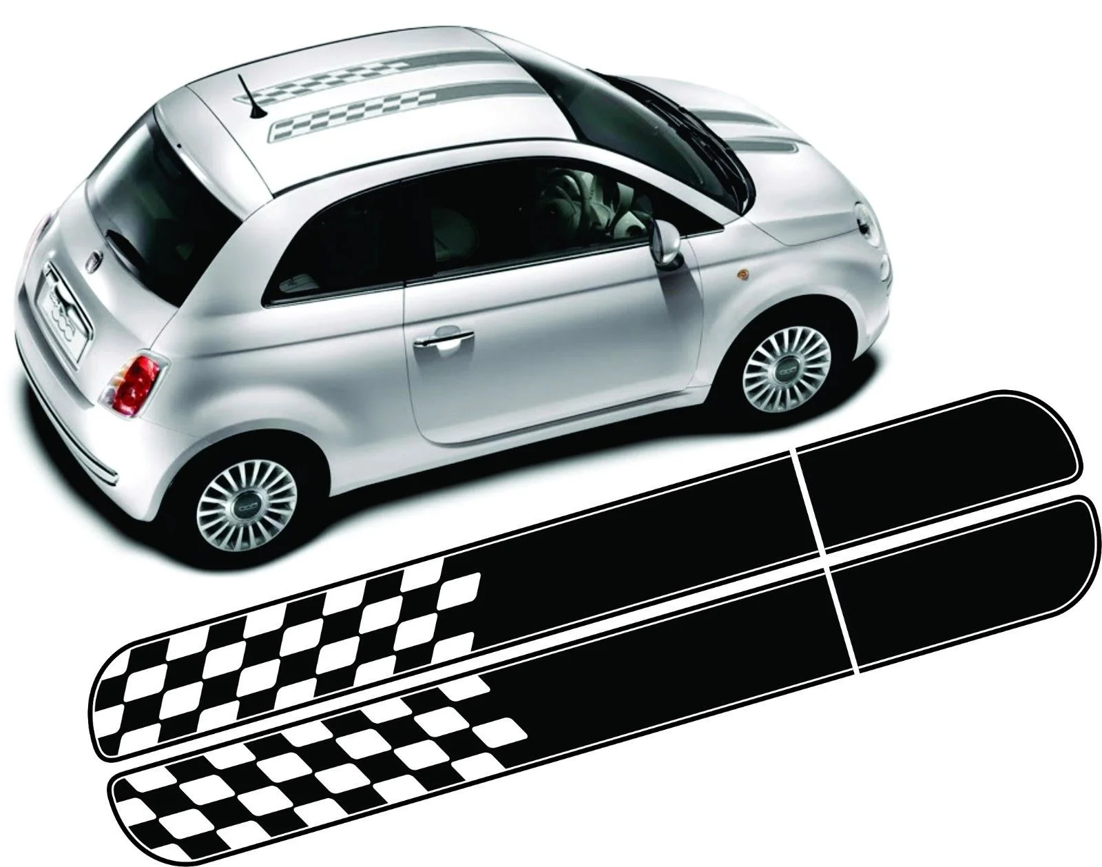 Для 1 комплекта/4 шт Fiat 500 595 abarth OTT клетчатые полосы графические наклейки для