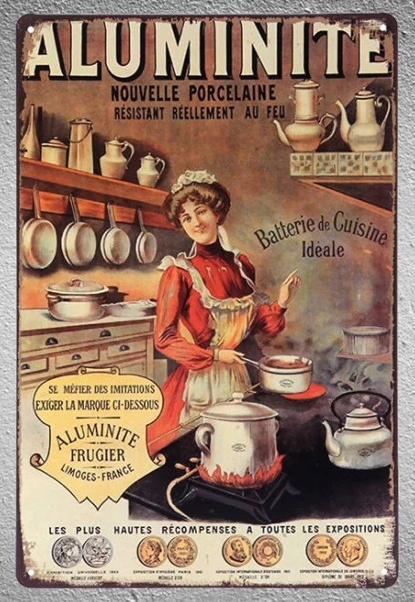 

1 pc Aluminete Frugier french Cuisine candy store boy Tin Plate Sign wall plaques cave Decoration Dropshipping metal Poster