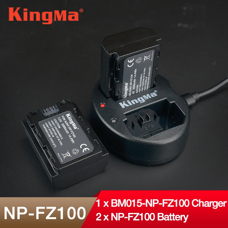 KingMa 2 шт NP-FZ100 батарея+ np fz100 двойной батареи зарядное устройство для SONY ILCE-9 A7m3 a7r3 A9 7RM3 BC-QZ1 микро Одиночная камера