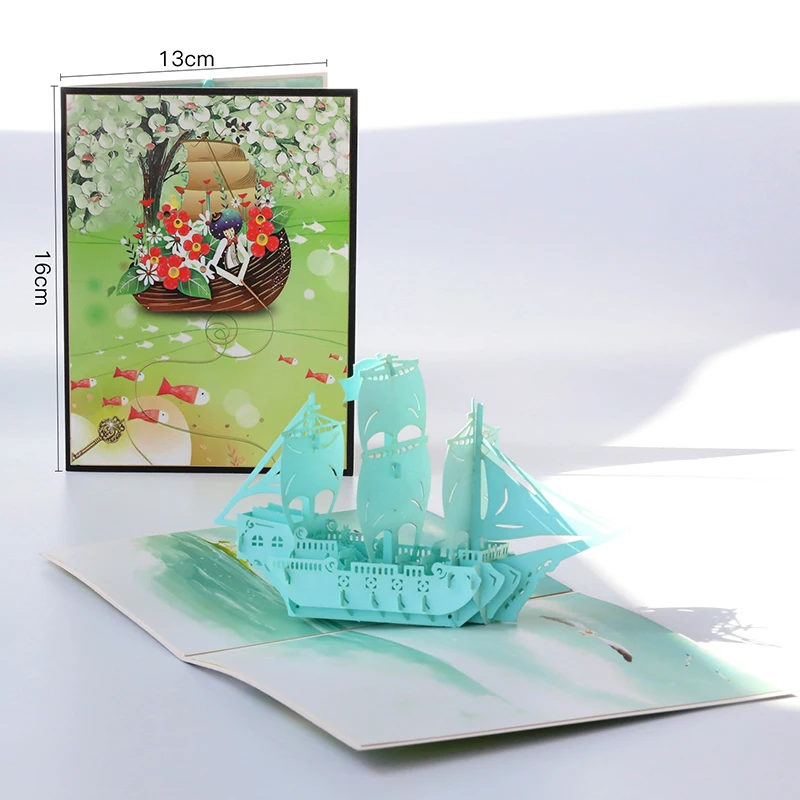 Paer Spiritz 3D всплывающие открытки винтажные оригами для ручной работы бумага лазерная резка крафт подарки на день рождения для бойфренда папы