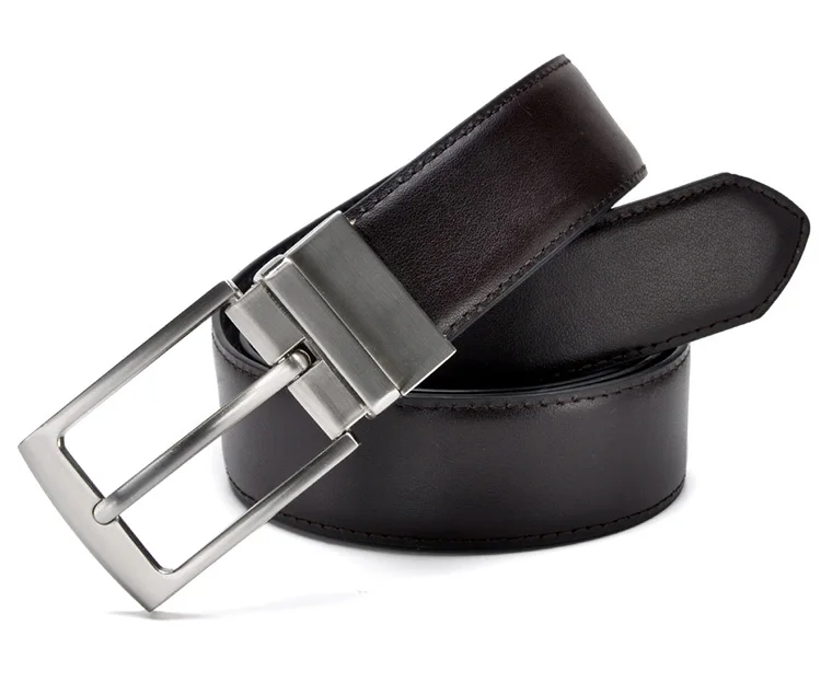 Sleek Dress Belts For Men Genuine Leather Brown or Black Double Sided. Sadoun.com