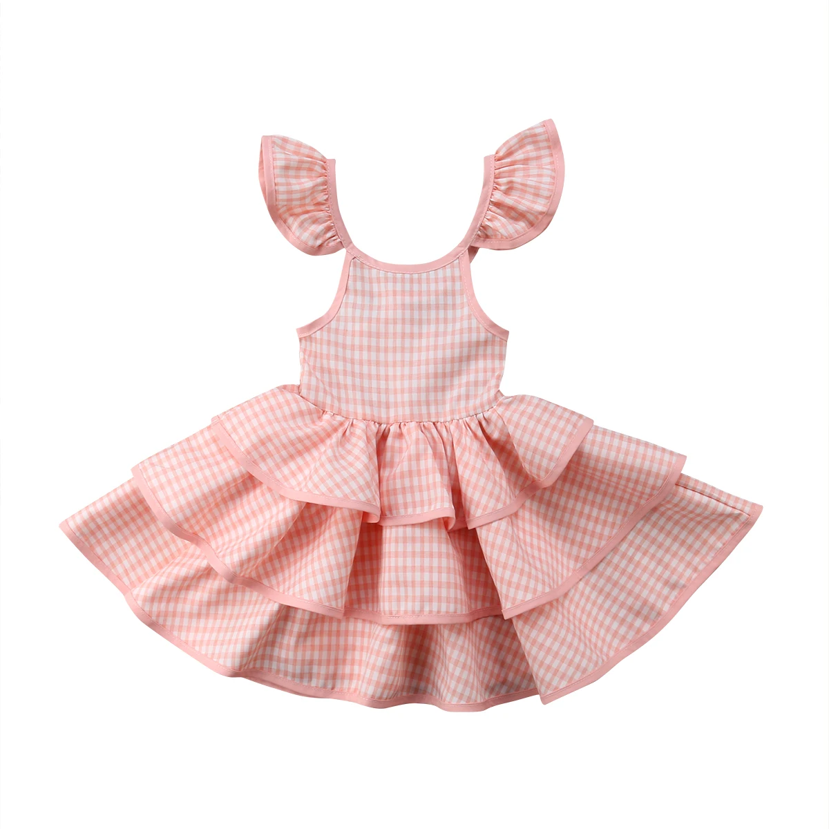 Летнее платье для маленьких девочек от 1 до 5 лет Детское плиссированное платье-пачка для маленьких девочек, сарафан праздничное многослойное платье принцессы