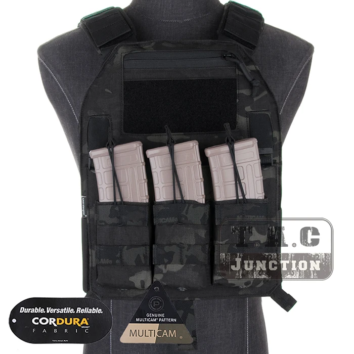 

Emerson LBX-4019 Armatus Slick Plate Carrier EmersonGear Tactical Lightweight Adjustable Vest Body Armor w/ Mag Pouch & Plates