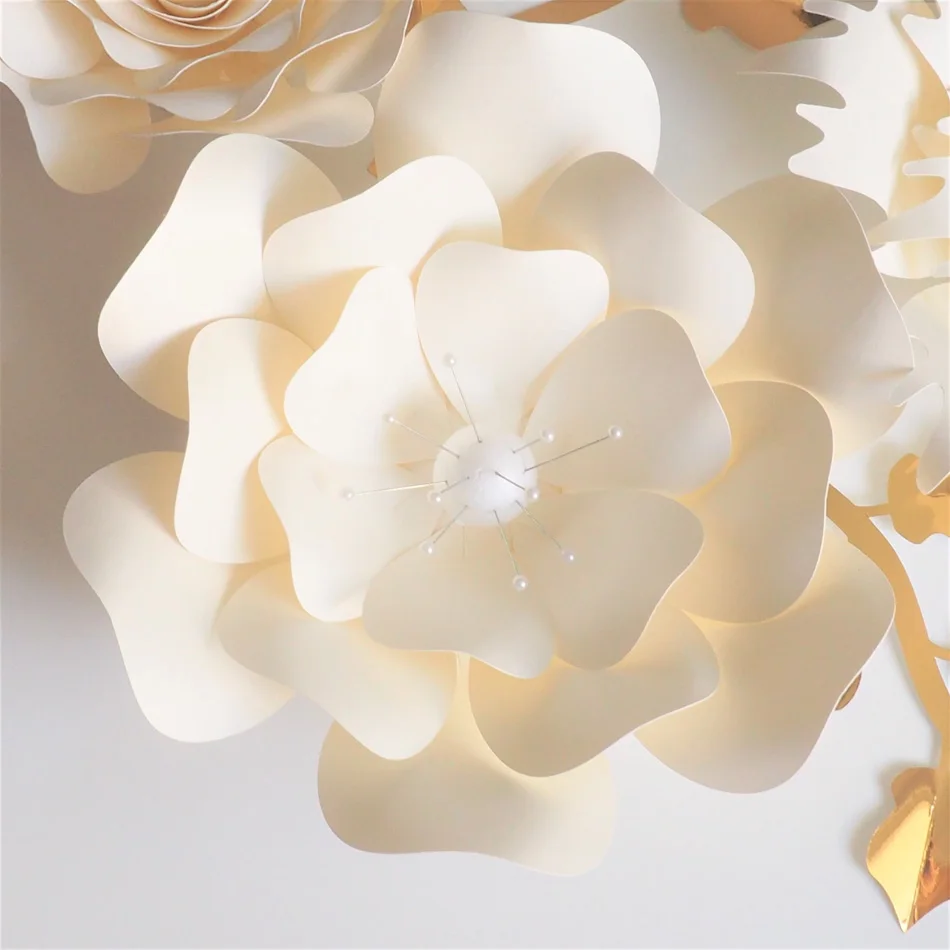 Ручной работы Cardstock роза DIY бумажные цветы листья набор для свадьбы и события