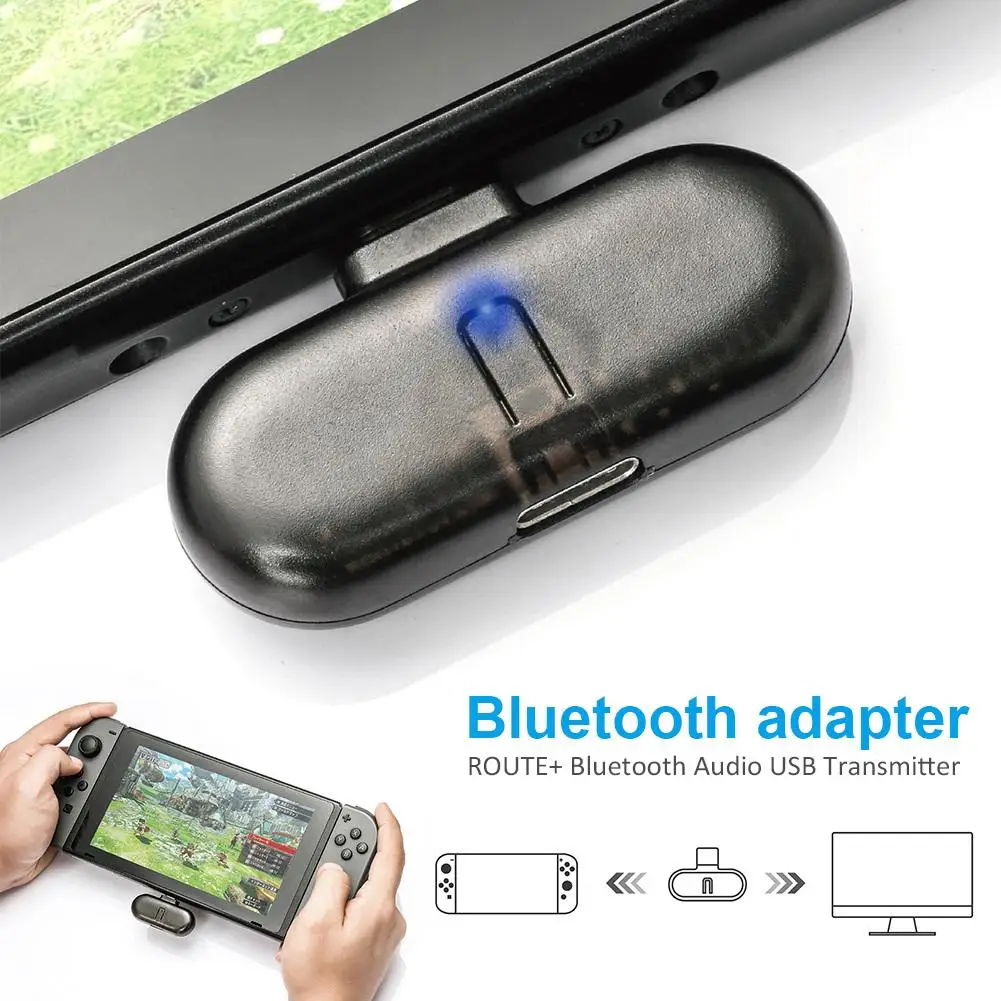 

For NS Switch Bluetooth Wireless Headset Receiver Adapter Audio Transmitter USB Receiver Adapter Support Aptx for Earphone PC