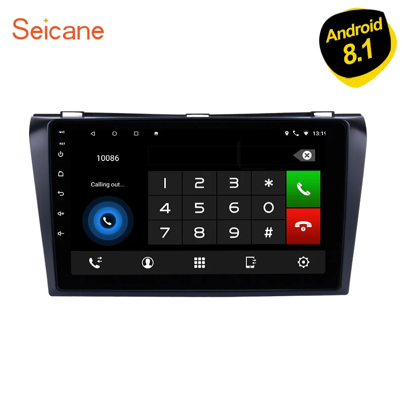 Perfect Seicane 1024*600 Multi-touch Android 8.1 Bluetooth GPS System Car Radio for 2004-2009 Mazda 3 support OBD2 3G WiFi 1080P DVR 0