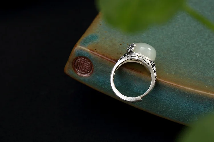 Роскошные натуральная 990 стерлингов Серебряные кольца для Для женщин Ретро Винтаж бабочка S990 серебро открытым простое кольцо