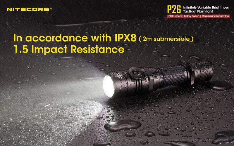 Nitecore P26 LED Infinitely Variable Brightness Tactical Flashlight (16)