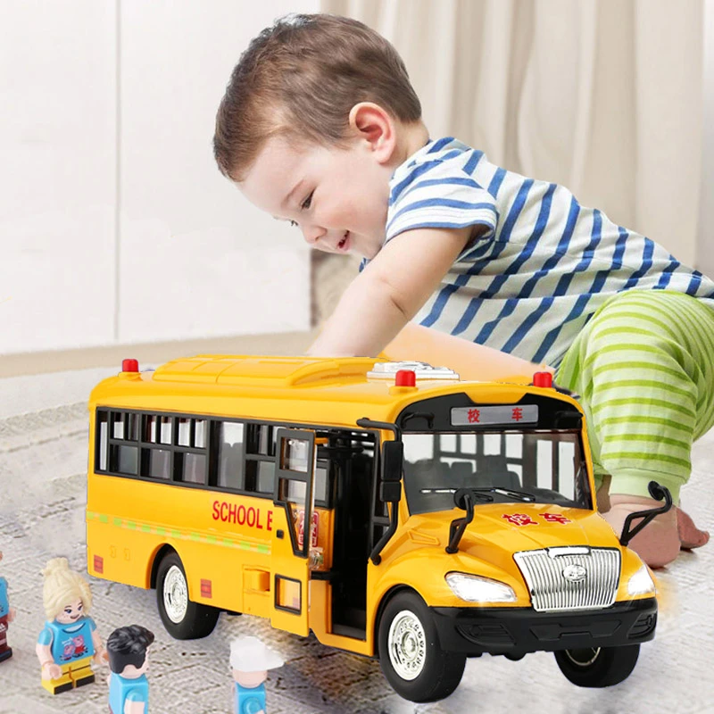 Gaetooely Grande Taille Enfants Autobus Scolaire Jouet Modèle Voiture à Inertie avec LumièRe Sonore pour Enfants Jouet Cadeau d/'anniversaire