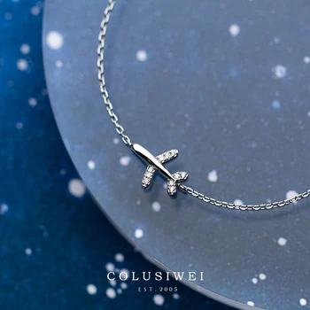 

Colusiwei 100% 925 Sterling Silver Exquisite Plane Chain Bracelets & Bangles for Women Authentic Silver Fine CZ Jewelry Gift
