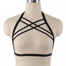 Пастельный, готический эластичный жгут для танцев на шесте, бюстгальтер для связывания, ремешки в виде пентограммы, крест-накрест, harajuku, подвязка, пояс, винтажный бюстгальтер O0253