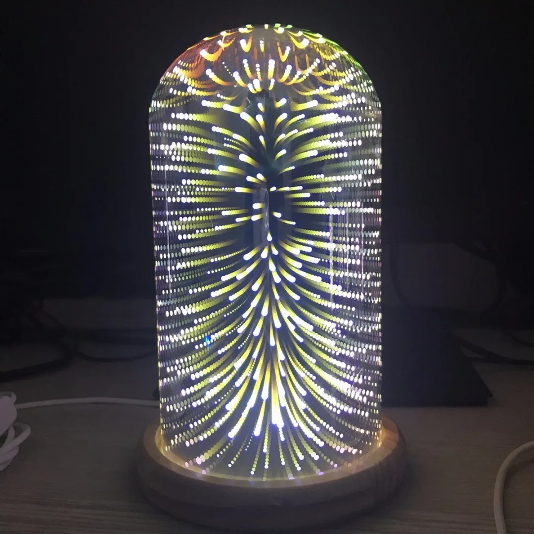 1pc 3D USB Glass Starburst Colorful LED Table Lamp Accent Bedside Night Light Decor 2019 Newest