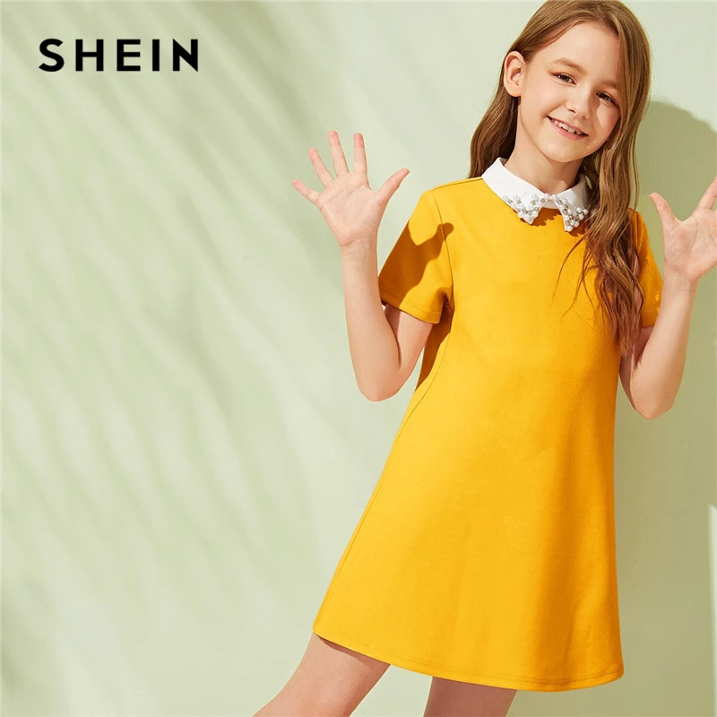 SHEIN Kiddie/красное однотонное расклешенное платье с оборками, трапециевидной формы, с поясом, летнее праздничное платье, рукав-волан, с пуговицами на спине, платья-миди для девочек