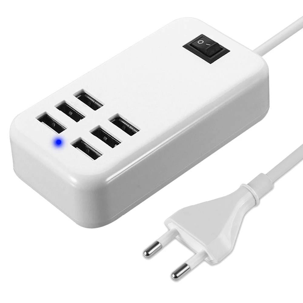 

Powstro 6 USB Charger Adapter Portable Travel Work USB Charge HUB 20W Power Adapter for iPhone iPad Xiaomi Tablet PC