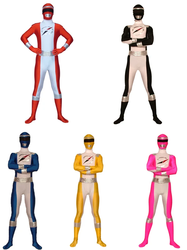 

Super Sentai GoGo Sentai Boukenger Costumes Zentai Cosplay Rangers Red/Black/Blue/Pink/Yellow Halloween Bodysuit