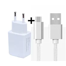 Тип-C AC Зарядное устройство Мощность адаптер+ USB C Тип C зарядный USB шнур для Xiaomi Mi для детей 5, 6, 7, 8, 5X 6X a1 a2 Oneplus 5, 6 комплектов/партия, 3 T honor 9 10