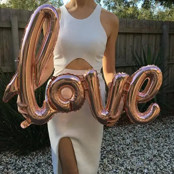 1 шт. гигантские розовые золотые красные шары с надписью Love для свадьбы вечеринки