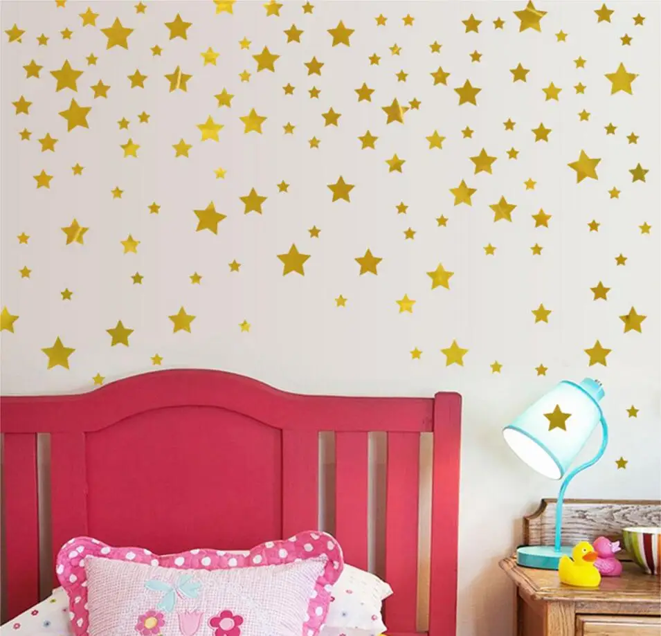 

Gold Stars Pattern Vinyl Wall Art Decals Nursery Room Decoration Wall Stickers for Kids Rooms Home Decor