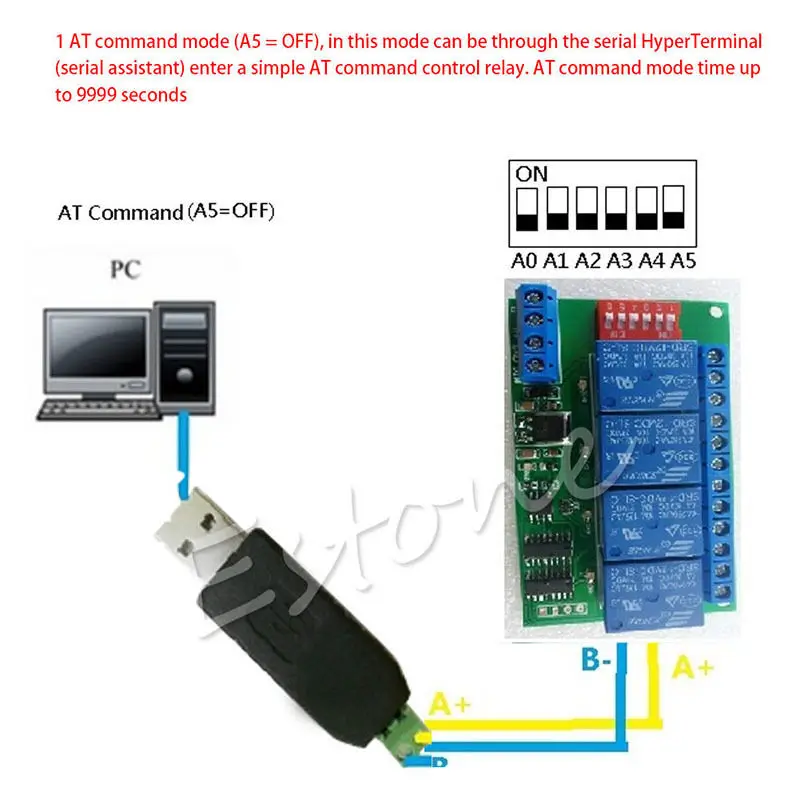 12 В RS485 Реле 4CH Modbus RTU PC UART доска для PLC светодиодный светильник PTZ управление камерой