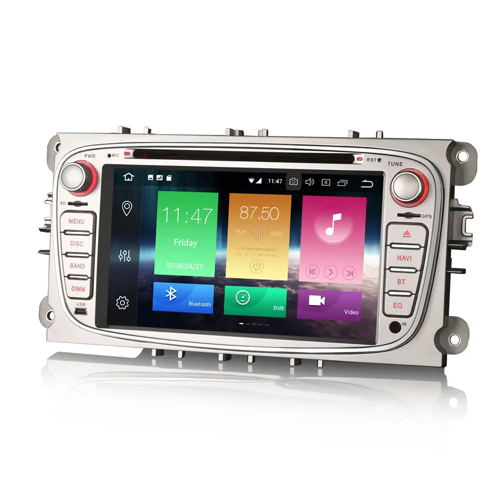 Best Erisin ES7409F 7" Android 8.0 Octa core 4G RAM Car DVD GPS Radio DVR DAB+ DVD For Ford Mondeo Focus S/C-Max Galaxy 5