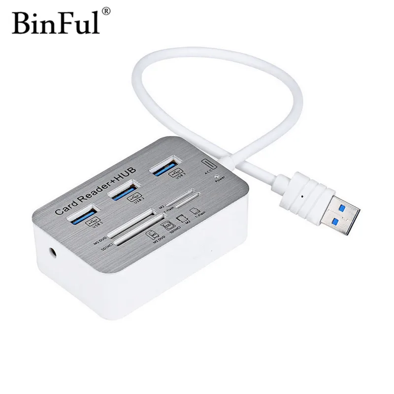 Высокоскоростной Алюминиевый концентратор Usb 3 0 BinFul с портами и интерфейсом