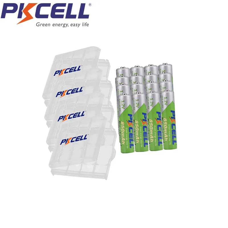 

16Pcs AAA nimh Rechargeable Batteria aaa NIMH 850mAh 1.2V Precharged Self Discharge ni-mh Baterias And 4pcs Battery Holder Cases