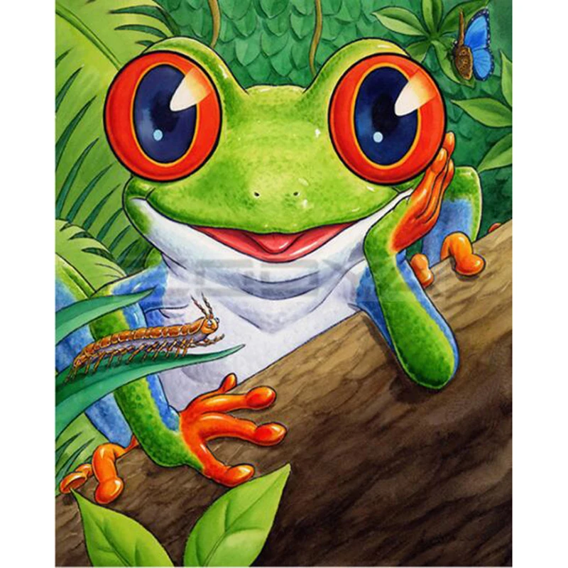 Diy Diamond Painting Cross Stitch insect frog Home Decor round Mosaic 5D Embroidery Kits wall sticker RS1542 |