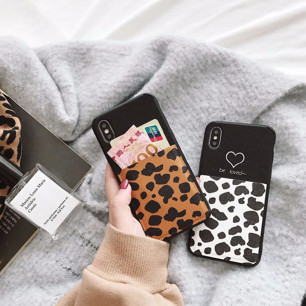 Чехол для мобильного телефона PGSD с леопардовой вставкой и надписью Love iphone XS MAX XR