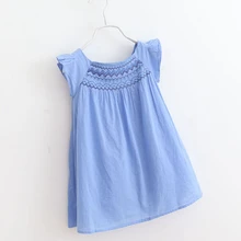 Новое поступление, платья с вышивкой для маленьких девочек летнее короткое милое платье для девочек детские летние хлопковые платья платье с летящими рукавами