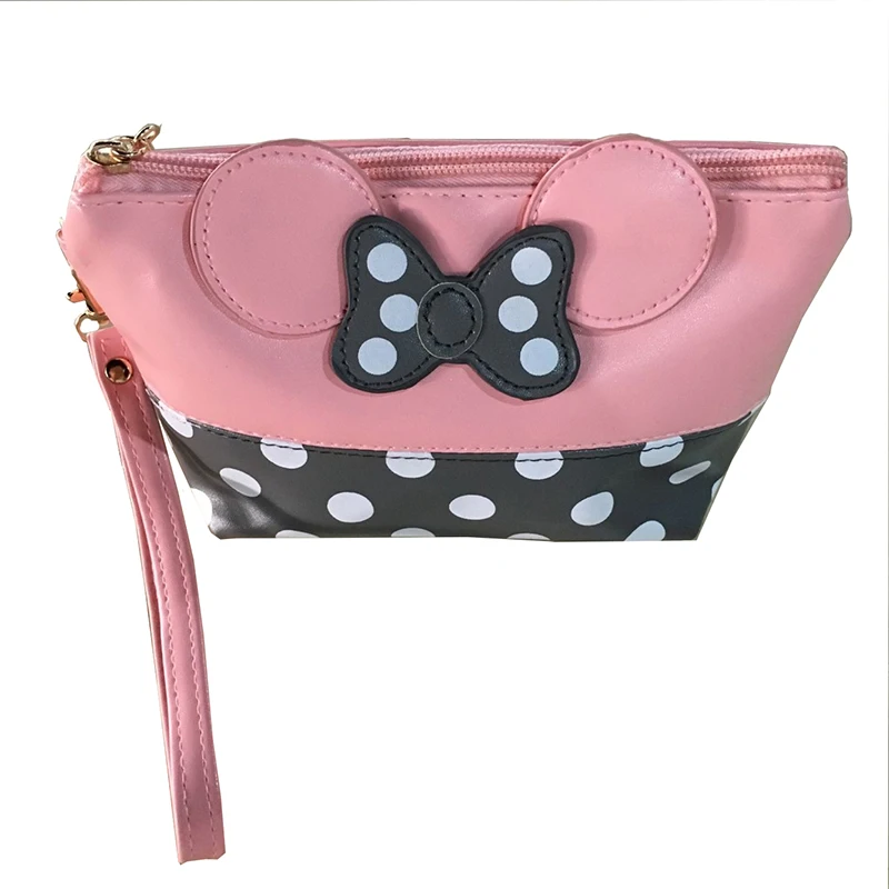 2017 Women PU Leather Butterfly Bow Wristlet Cosmetics Bags Fashion Small Makeup Bag Travel ...