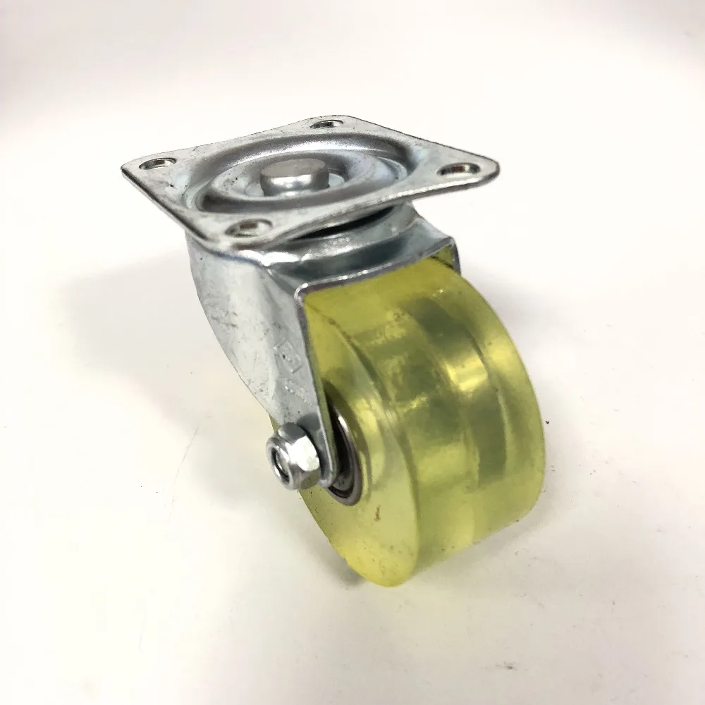 

Swivel Flat Plate 2" Single Wheel Caster Clear Yellow